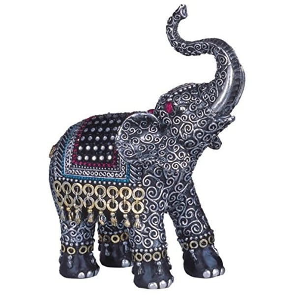 George S. Chen Imports Ss-G-88051 Black Thai Elephant With Trunk Raised Collectible Figurine Statue George S. Chen Imports Ss-G-88051 Black Thai Elephant With Trunk Raised Collectible Figurine Statue