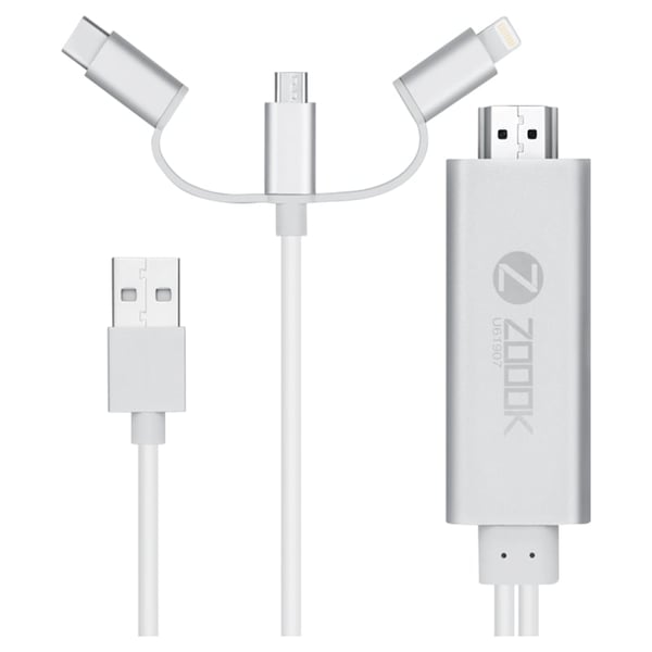 Zoook HDMILINK A300 Universal 3-in-1 HDMI Adapter Cable 3m White Zoook HDMILINK A300 Universal 3-in-1 HDMI Adapter Cable 3m White