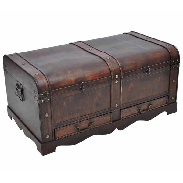vidaXL Wooden Treasure Chest Large Brown vidaXL Wooden Treasure Chest Large Brown