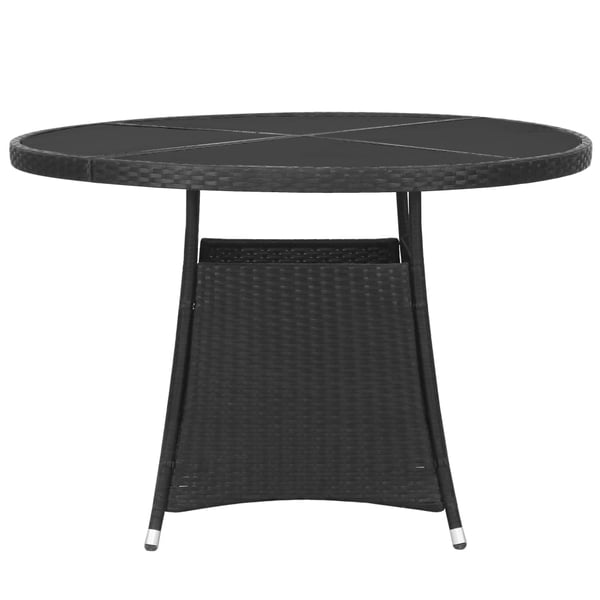 vidaXL 7 Piece Garden Dining Set Poly Rattan Black vidaXL 7 Piece Garden Dining Set Poly Rattan Black