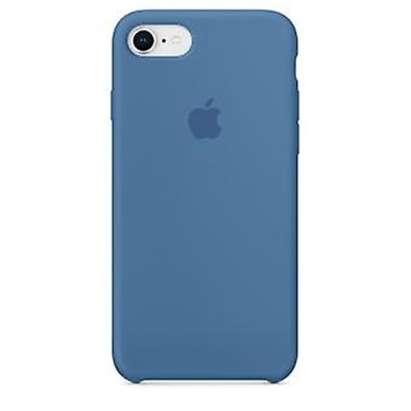 Detrend Pure Color Liquid Silicone + Pc Protective Back Cover Case For Iphone 7 - Dark Blue
