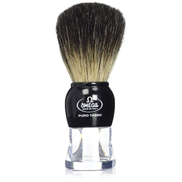 Omega 63167 Stripey 100% Pure Badger Shaving Brush with Stand Omega 63167 Stripey 100% Pure Badger Shaving Brush with Stand