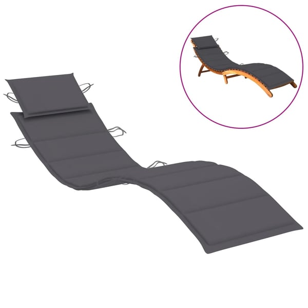 vidaXL Sun Lounger Cushion Anthracite 186x58x3 cm