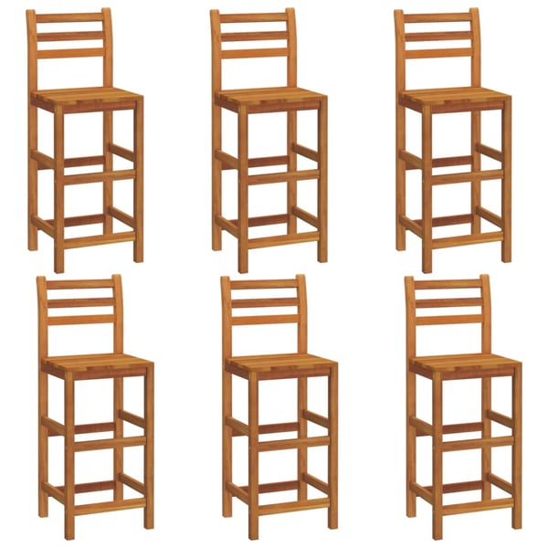 vidaXL Bar Stools 6 pcs Solid Wood Acacia