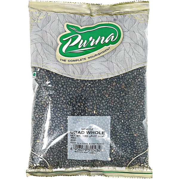 Purna Black Urad Dal Whole - 1 kg