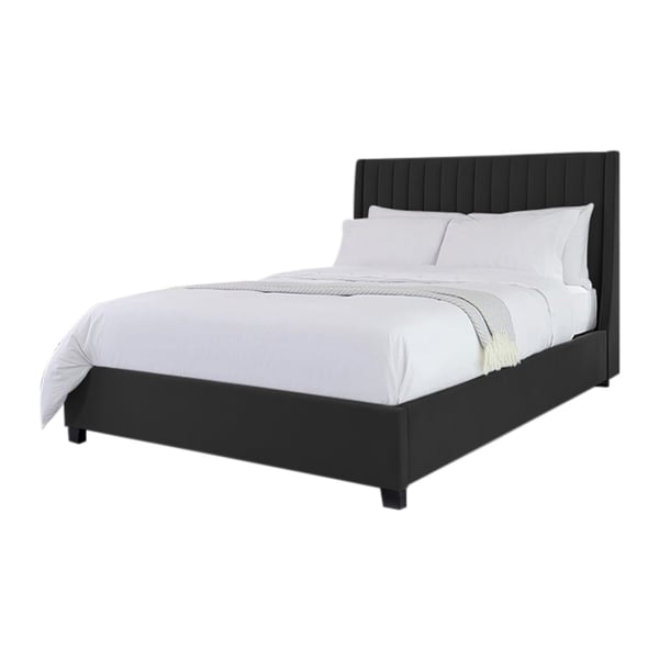 Buy Asghar Furniture Arabelle Wingback Bed Black, Super King