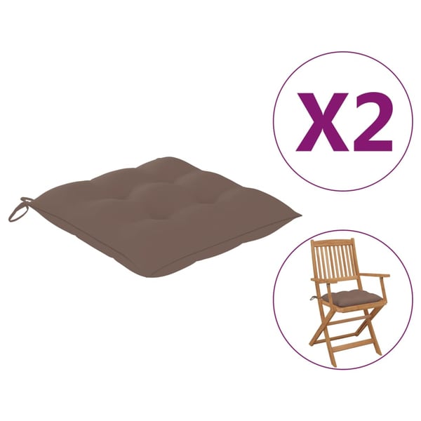 Vidaxl Chair Cushions 2 Pcs Taupe 50x50x7 Cm Fabric Vidaxl Chair Cushions 2 Pcs Taupe 50x50x7 Cm Fabric