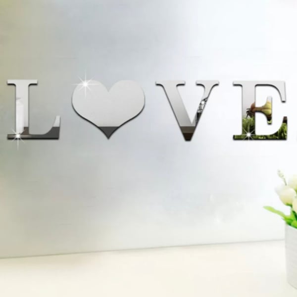 Deals For Less - 3d Mirror Wall Stickers Acrylic Home Decoration Love Design Deals For Less - 3d Mirror Wall Stickers Acrylic Home Decoration Love Design
