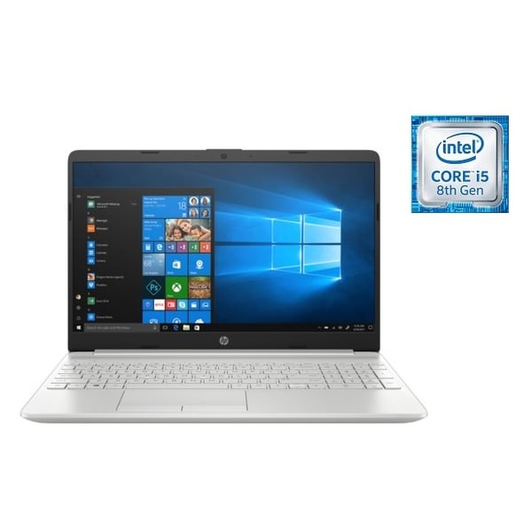 HP 15-DW0008NE Laptop - Core i5 1.6GHz 8GB 1TB+128GB 2GB 15.6inch FHD Natural Silver English/Arabic Keyboard HP 15-DW0008NE Laptop - Core i5 1.6GHz 8GB 1TB+128GB 2GB 15.6inch FHD Natural Silver English/Arabic Keyboard