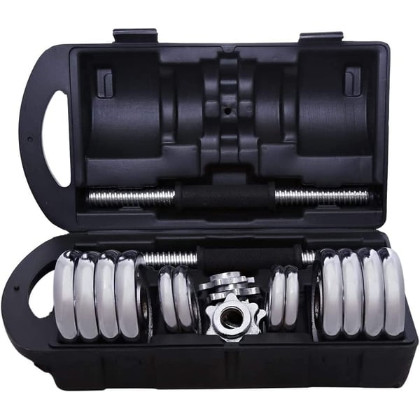 ULTIMAX 15 kg Chrome Dumbbell Set Adjustable Dumbbells set Cast Iron Adjustable Dumbbell Set - Hand Weight Lifting CHROME + Box ULTIMAX 15 kg Chrome Dumbbell Set Adjustable Dumbbells set Cast Iron Adjustable Dumbbell Set - Hand Weight Lifting CHROME + Box