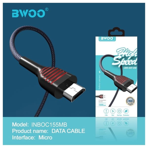 Bwoo INBOC155MB Micro USB Cable 1m Black
