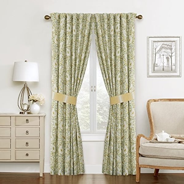 Waverly Curtains For Bedroom - Paisley Verveine 100