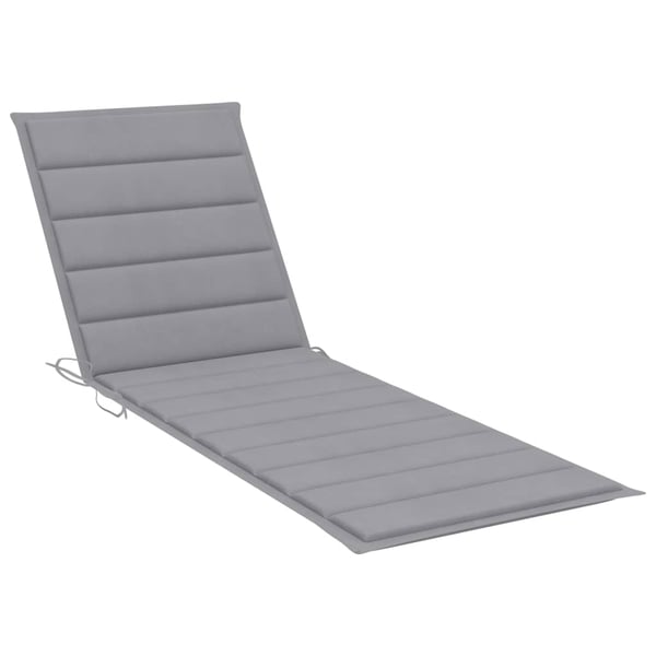 vidaXL Sun Lounger Cushion Grey 200x60x3 cm Fabric