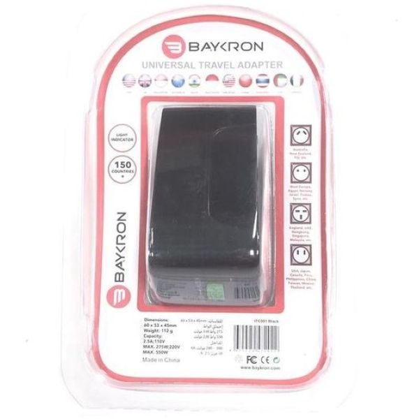 Baykron Universal Travel Adapter Black