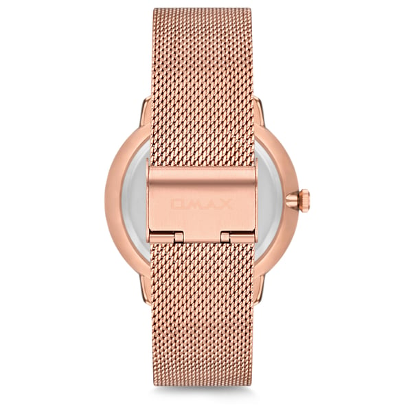 Omax Dome Series Rose Gold Mesh Analog Watch For Men DCD003R88I