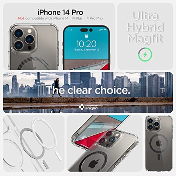 Spigen Ultra Hybrid Mag designed for iPhone 14 Pro case cover compatible with MagSafe - Carbon Fiber