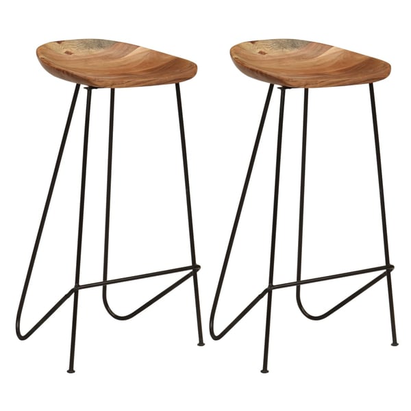 vidaXL Bar Stools 2 pcs Solid Acacia Wood vidaXL Bar Stools 2 pcs Solid Acacia Wood