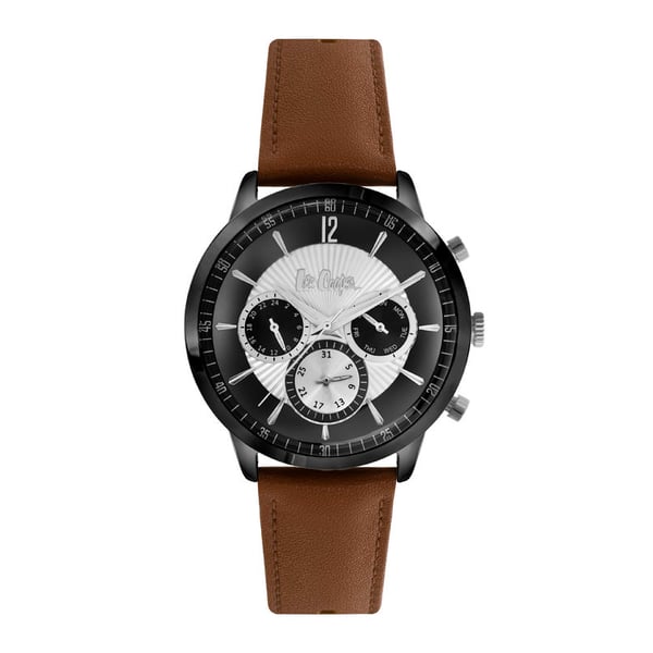Lee Cooper, LC06979.064, Mens Analog Watch, Black Dial Multi-Function 3 Hands Brown Leather Strap Lee Cooper, LC06979.064, Mens Analog Watch, Black Dial Multi-Function 3 Hands Brown Leather Strap
