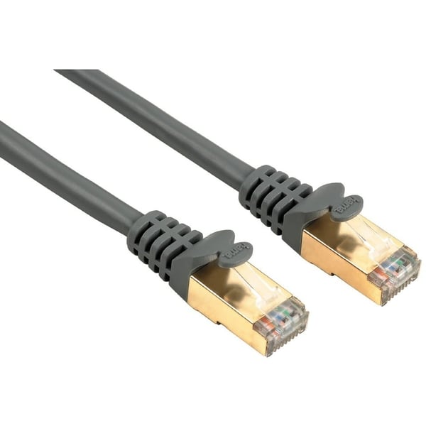 Hama 41898 Cat 5E Network Cable STP Gold Plated Shielded Grey 10M