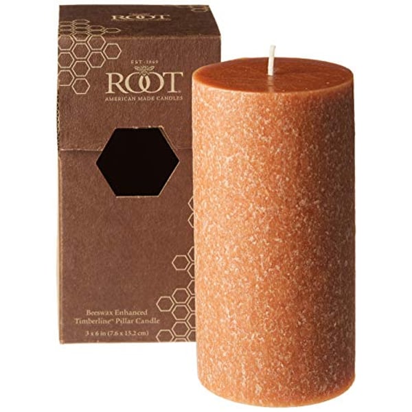 Root Candles Unscented Timberline Pillar Candle , 3 X 6-Inches, Rust