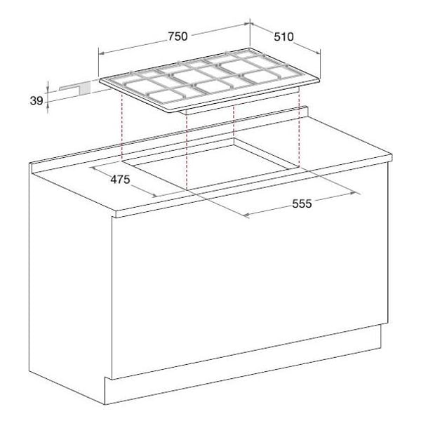 Buy online Best price of Ariston 5 Gas Built In Hobs PCN751TIXA in