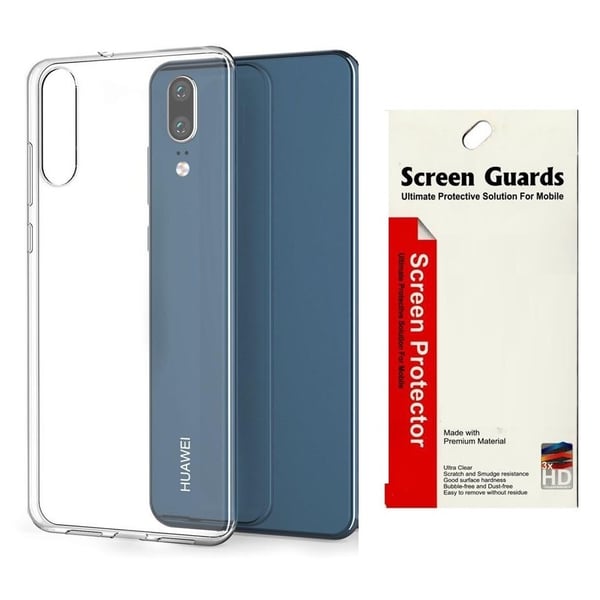 Smart iguard Ultra Soft Transparent Case + Screen Protector For Huawei Nova 3e