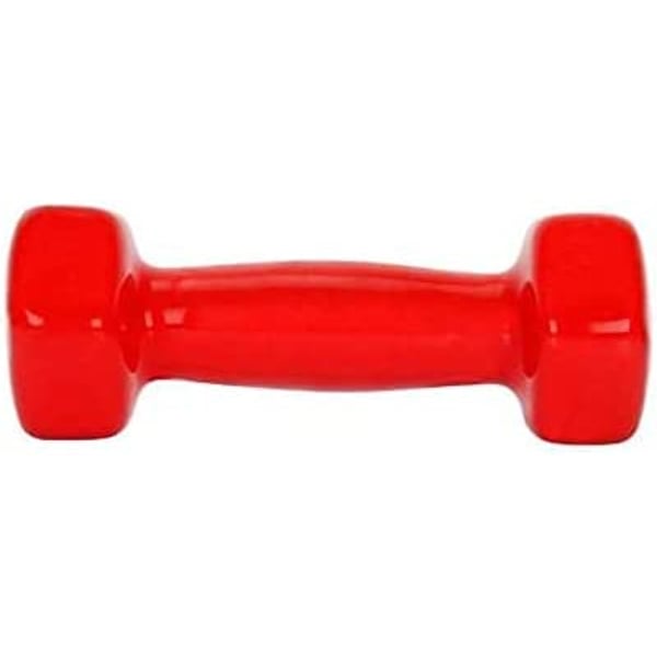 ULTIMAX 2Pcs Fitness Vinyl Dumbbell Hand Weights All-Purpose Color Coded Dumbbell for Strength Training Yoga Dumbbell RED (3 kg)