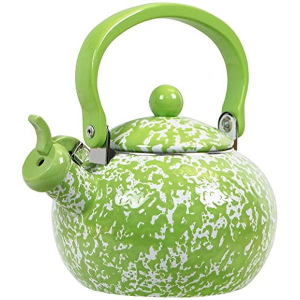 Calypso Basics By Reston Lloyd Whistling Teakettle, 2 Quart, Lime Marble Calypso Basics By Reston Lloyd Whistling Teakettle, 2 Quart, Lime Marble