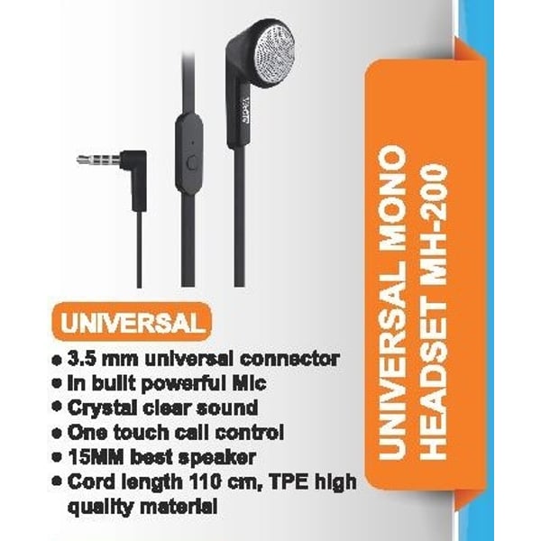 Nova MH200 Mono Headset Black Nova MH200 Mono Headset Black