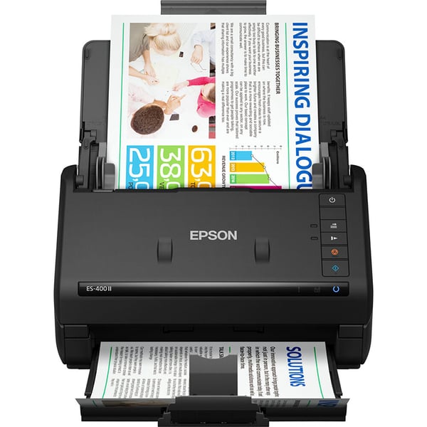 Epson Workforce Es-400 Ii Color Duplex Desktop Document Scanner For Pc And Mac, With Auto Document Feeder (adf) And Image Adjustment Tools - Black
