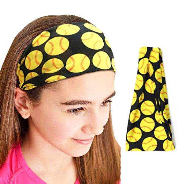 Fstrend Sports Head Bands Stretchy Athletic Tennis Ball Headband Yoga Play Hair Band Workout Wrap For Women And Girls