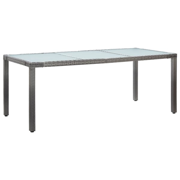 Buy vidaXL Garden Table Grey 190x90x75 cm Poly Rattan Online in UAE