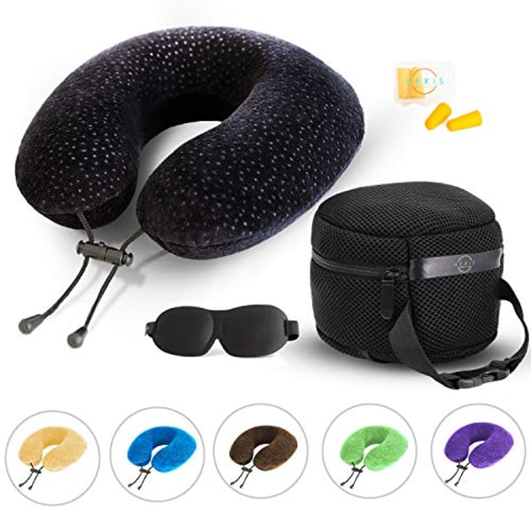 Aeris Memory Foam Travel Pillow For Airplanes