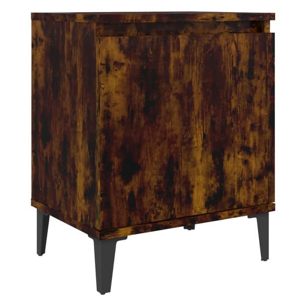 vidaXL Bed Cabinet with Metal Legs Smoked Oak 40x30x50 cm vidaXL Bed Cabinet with Metal Legs Smoked Oak 40x30x50 cm