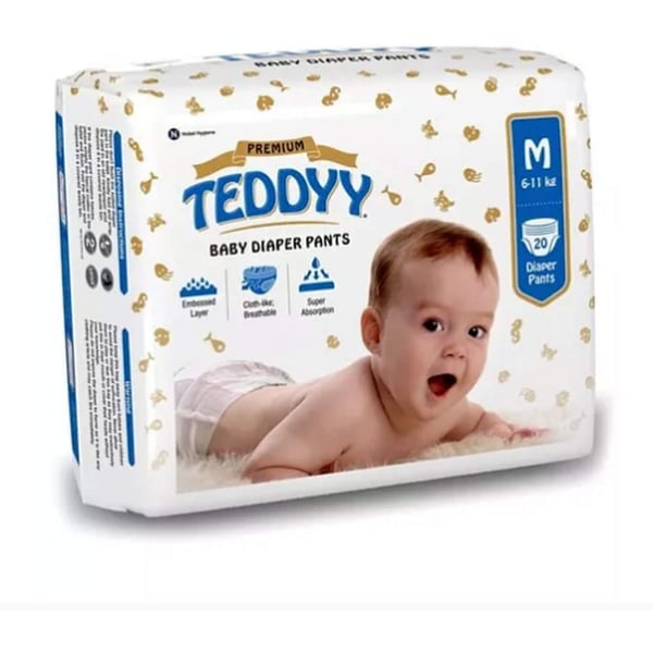 Buy Teddyy Baby Diapers Pants Premium Medium 20 s Online in UAE