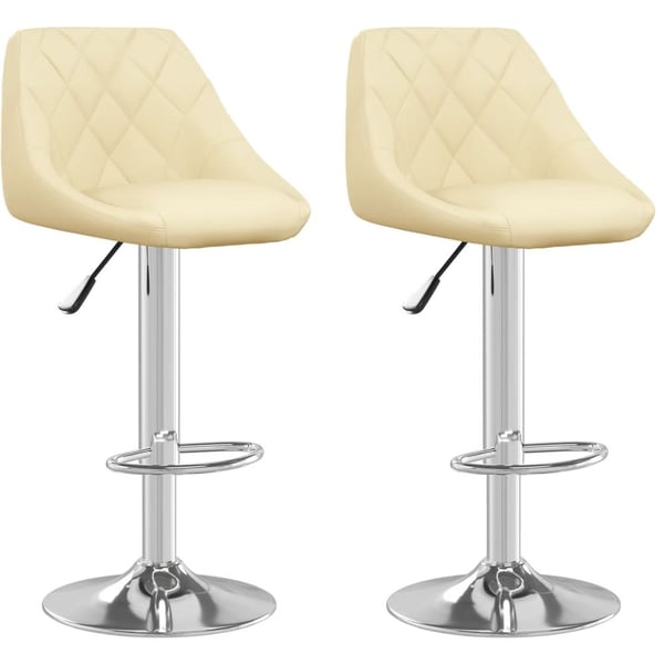 Cream leather shop bar stools