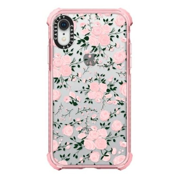 Casetify Impact Case iPhone XR Pink Floral Roses