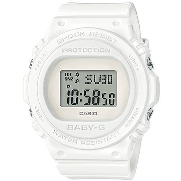 Casio BGD-570-7 Baby G White Resin Digital Watch Women