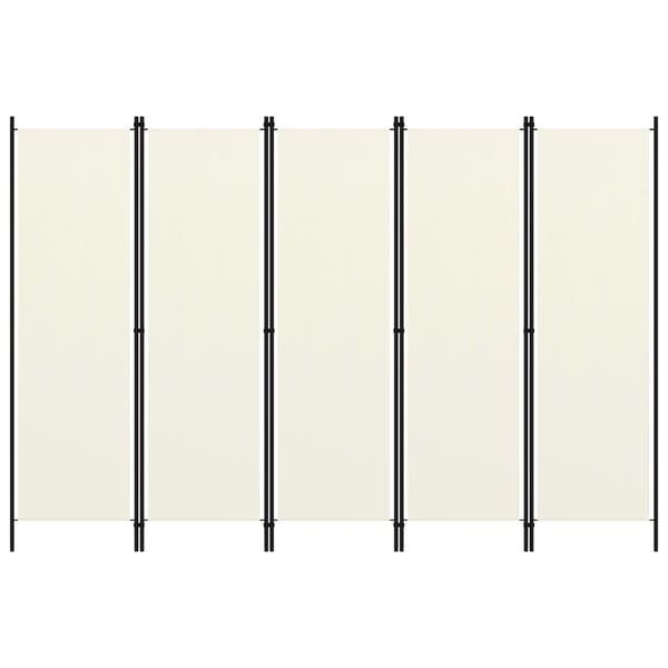Vidaxl 5-panel Room Divider Cream White 250x180 Cm