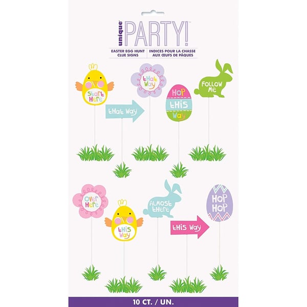 Easter Egg Hunt Clue Signs 10ct