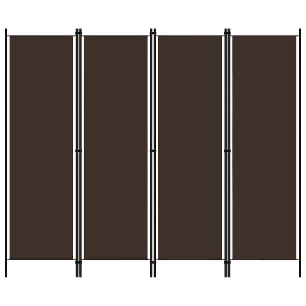 Vidaxl 4-panel Room Divider Brown 200x180 Cm