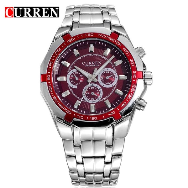 Curren CRN8084-SLVR/BRWN-Stainless Steel with rugged elegance & fashion Curren CRN8084-SLVR/BRWN-Stainless Steel with rugged elegance & fashion