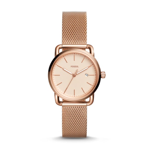 Fossil ES4333 The Commuter Three-Hand Date Rose Gold-Tone Stainless Steel Watch