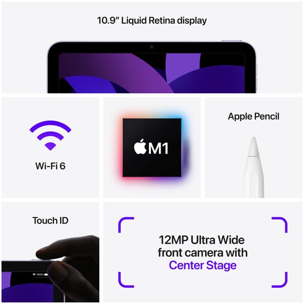 Apple iPad Air (2022) WiFi 64GB 10.9inch Purple Apple iPad Air (2022) WiFi 64GB 10.9inch Purple