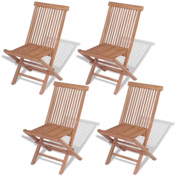 vidaXL Folding Garden Chairs 4 pcs Solid Teak Wood vidaXL Folding Garden Chairs 4 pcs Solid Teak Wood