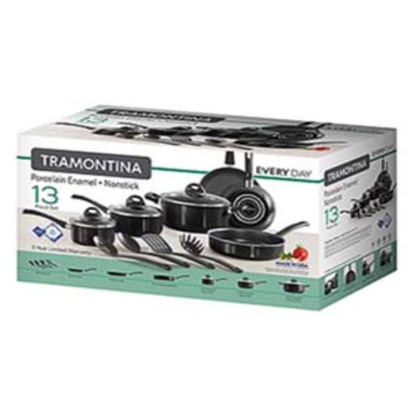 Tramontina 13Pc Everyday Cookware Black Non Stick Tramontina 13Pc Everyday Cookware Black Non Stick