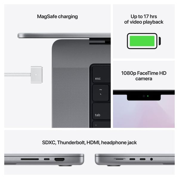 MacBook Pro 14-inch (2021) - M1 Pro Chip 16GB 512GB 14-core GPU Space Grey English Keyboard