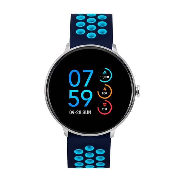 Buy iTouch Smartwatch Silver Dial with Navy Turquoise Perforated Strap 42103S 42 479 Online in UAE Sharaf DG