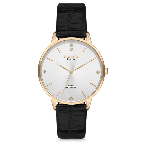 Omax Prime Collection Black Leather Analog Watch For Women PM003G62I Omax Prime Collection Black Leather Analog Watch For Women PM003G62I
