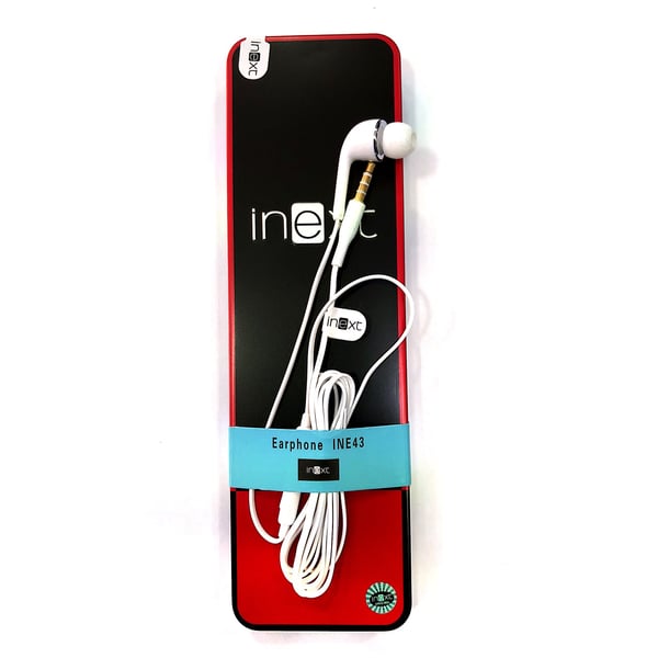 Inext INE43 Wired In Ear Mono Earphone With Microphone White